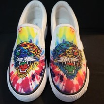 Ed Hardy Tie Dye Tiger Print Slip On Womans Shoes Size 6 New - £31.26 GBP