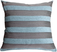 Brackendale Stripes Sea Blue Throw Pillow 22x22, with Polyfill Insert - £47.91 GBP
