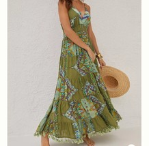 Anthropologie Barok Paris Sleeveless V-Neck Tiered Dress Maxi Bead Women... - $1,120.86 MXN