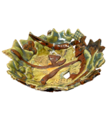 Handmade Art Pottery Unique Stars Bowl Artist Signed JM 13 Glossy Glaze ... - £47.89 GBP