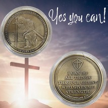 Christian Challenge Coin - Philippians 4:13 &amp; 1 John 4 4 - Inspirational... - $17.99