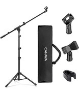 Cahaya Boom Arm Floor Microphone Stand With Carrying Bag And 2 Mic Clips... - £28.31 GBP