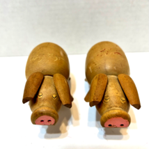 Rare Vintage Salty and Peppy Wooden Pig Salt and Pepper Shakers Lot of 2 - $17.55