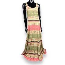 Lauren Ralph Lauren Women’s Southwestern Aztec Tribal Green Pink Maxi Dress Sz S - £31.45 GBP