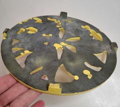 Cast Iron Yellow Trivet with Leaves image 2