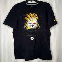 Pittsburgh Steelers Nike S/S T-Shirt Adult L Black NFL Steelers Gloves Picture - £11.86 GBP