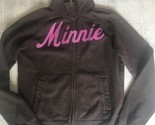 Disney World Womens Minnie Mouse Zip Front Sweatshirt Sz Small Brown  - $27.78