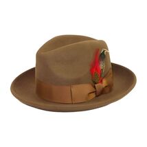 Men's Milani Wool Fedora Hat Soft Crushable Lined FD219 Pecan Brown image 1