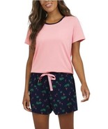 Lands End Womens Pajamas Pink Multicolor Flamingo T-Shirt Shorts 2-Piece... - $47.85 CAD