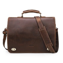 CONTACT&#39;S Business Men Briefcase Crazy Horse Leather Shoulder Messenger Bags Bra - £221.48 GBP