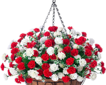 Artificial Mums Flowers in 12&quot; Hanging Basket, Flower Hanging Planter, S... - £39.05 GBP