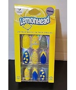 Claire’s Exclusive Lemonhead Faux Nails 24 Pack Glue Included Vegan New ... - $16.19