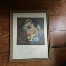 Vintage Madonna by the Chair by Raphael Small Reproduction Print in Pain... - £7.77 GBP