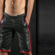 30&quot; Men&#39;s Real Cowhide Leather Short Slim Fit Leather Basketball NBA Shorts - $1,495.40 MXN