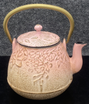 Kettle With Strainer Cast Iron Tea Pot Iron Asian Style Pink 4&quot; - £11.76 GBP