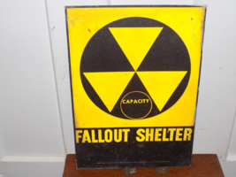 Vintage Fall Out Shelter Reflective Dept of Defense Metal Sign - $1,000.27 MXN