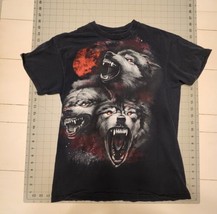 Vintage Grunge Shirt Sz Small Black Short Sleeve Wolves Werewolf Blood M... - $12.00