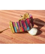 Macrame Bracelet with Rhodonites - $36.00