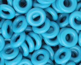 BeadTin Dark Turquoise Opaque 16mm Ring Craft Beads (100pcs) - $3.39