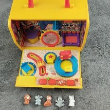 Rare Vintage Pound Puppies Jungle Circus Playset Yellow +Mini Animal Toy Figures - £29.24 GBP