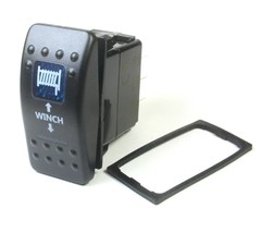 Winch Lighted Blue MOMENTARY Rocker Switch DPDT 20A 12VDC Lens Up/Down 7pin - $9.75