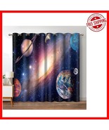 Galaxy-Themed Light Blocking Curtains for Kids - Soft Polyester 2 Panels... - $1,254.92 MXN