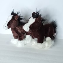 Webkinz Clydesdale Horse Lot Of 2 No Code Plush Stuffed Animal 9” One Shiny - £19.73 GBP