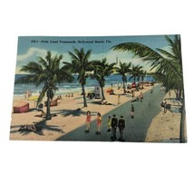 Hollywood Beach Florida c1950&#39;s Bathing Beach, palm trees, men and women - £2.00 GBP