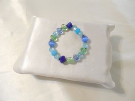 Department Store 7&quot;Jeweled Beaded Stretch Bracelet C826 - £10.75 GBP