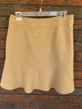 Gap Wool Skirt Size 4 Knee Length Business Career Lined Side Zipper Beige Tan - £17.83 GBP