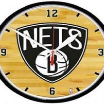 Brooklyn Nets Logo on 12" Round Wall Clock by WinCraft - £28.96 GBP