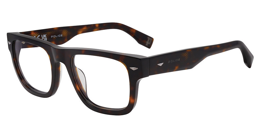 POLICE OPTICAL VPLQ72 Eyeglasses SHINY-DARK-HAVANA-0722 52mm - $168.30