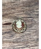 Vintage Gold Tone Cameo Pendant Charm Mini Miniature KG JD - $10.81 CAD