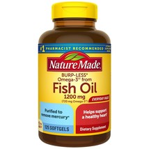 Nature Made Burp-Less Omega-3 from Fish Oil 1200 mg Softgels, 125 CT..+ - £23.73 GBP