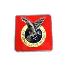 Belt Buckle Fraternal Order Of Eagles Men&#39;s Vintage Red Enamel Paint  FOE - £18.90 GBP