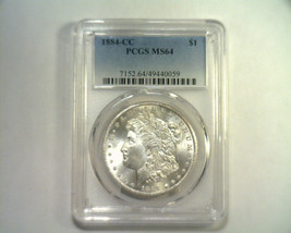 1884-CC Morgan Silver Dollar Pcgs MS64 Nice Original Coin Premium Quality Pq - £356.95 GBP