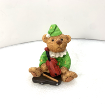 1995 Take Me Home Teddies Jester Jim Bear Violin Figurine, Vintage - $8.99