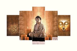 et of 5 Lord Gautama Buddha 3D MDF Framed UV Coated Religious Painting For Wall - £93.32 GBP