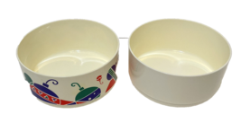 Rare VTG Tupperware Christmas Bowl and White Bowl 2062A-4 Plastic 5.5&quot; Diameter - £13.88 GBP