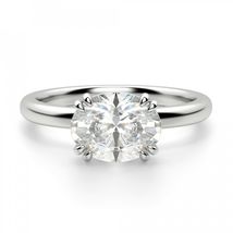 0.70 Ct Oval Cut Diamond Wedding Engagement Ring 14k White Gold Finish 925 - £69.52 GBP
