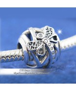 Spring 925 Sterling Silver Dreamy Dragonfly Charm With Clear CZ Charm  - $17.20