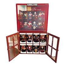 Kirkland Nutcracker Wooden Display Case 8 Figurines Original Box Christmas Decor - £58.25 GBP