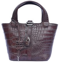 Amazing Quality Chocolate Brown Classic Style Real Crocodile Leather Hand Bag - $783.99