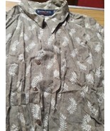 Marino Bay Natural Men&#39;s Short Sleeve Button Down Shirt Leaf Pattern Siz... - $19.53 CAD