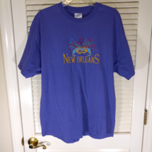 Vintage T New Orleans Size Adult XL Shirt Purple Embroidered Haiti Cotto... - £27.93 GBP