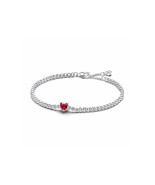 Red Sparkling Heart Tennis Bracelet - $108.53 CAD