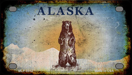 Alaska Bear Rusty Novelty Mini Metal License Plate Tag - £11.94 GBP
