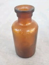 Vintage Antique Lysol Amber Glass Apothecary Bottle Small 4&quot; Tall Emboss... - $9.38 CAD