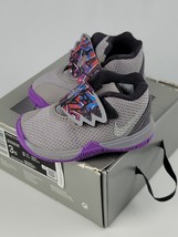 Nike Kyrie 5 TD Toddler Infant Shoes Sneakers Grey &amp; Purple AQ2459-001 NEW MINT - £51.71 GBP