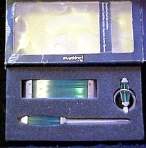 Lucite Desk Set - Business Card Holder , Letter Opener &amp; KeyChain - $161.81 MXN